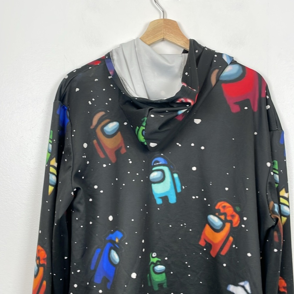 Among Us Graphic Pullover Boys Multicolor Long Sleeve Hoodie Video Game XL Black - Picture 7 of 8